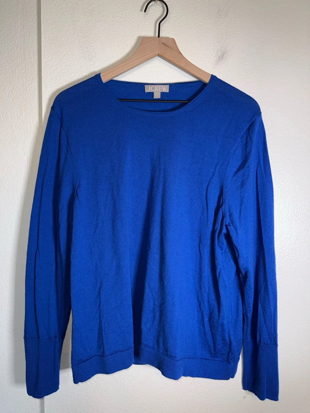 J.CREW Royal Blue Plus Size Merino Wool Classic Preppy Crewneck Sweater 2X